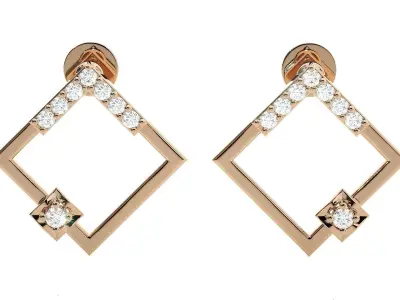 Light wt Women Diamond Earrings  3D print model