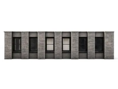 Tenement Building Upper Floor Low-poly 3D model