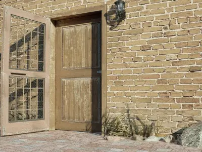 Wooden Door 1 Low-poly 3D model