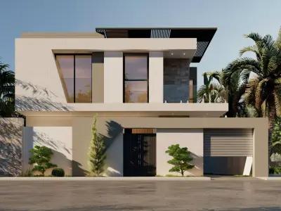 Modern Residential Villa Facade Saudi Arabia ksa 3D model