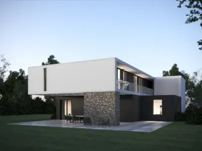 Exterior House Scene 8 Day Dusk 3D model