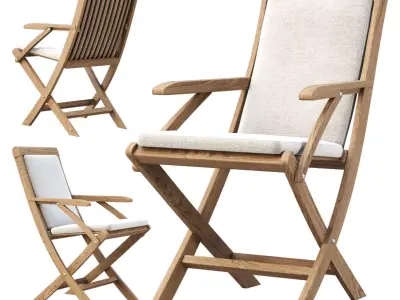 Alesso outdoor wooden dining chair  3D model