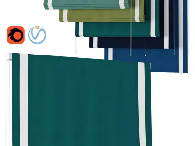 Roman Curtains 49 Loganova INDIGO CHEVALLE 2 SIDES BORDER 3D model