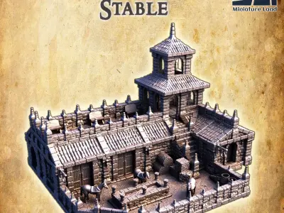 Imperial Stable  Tabletop Terrain 28 MM 3D print model