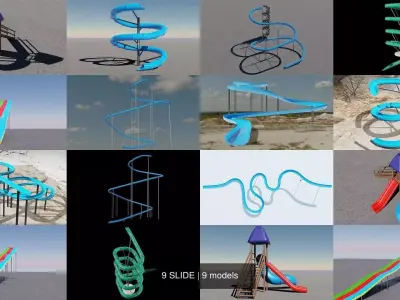 9 SLIDE 3D Model Pack
