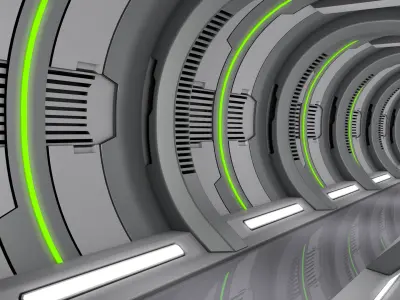 Sci Fi Corridor 3D model 87