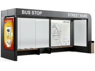 Bus stop 3D model