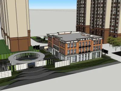 public school building 3D model