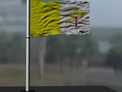 Vatican City flag 3D model