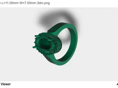 Men Ring with an Oval Cut Center Stone 3D print model