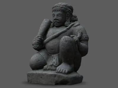 Low Poly PBR Dwarapala Statue Low-poly 3D model