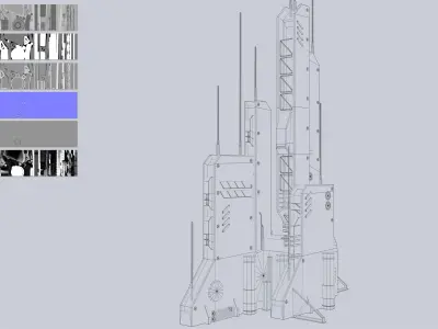 Futuristic building Low-poly 3D model shop