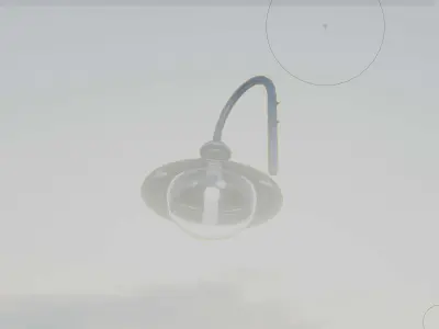  Street Light -7- Blue Version - For Walls Low-poly 3D model