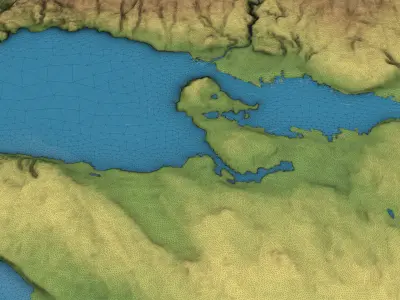 Vancouver - Topography Terrain Low-poly 3D model