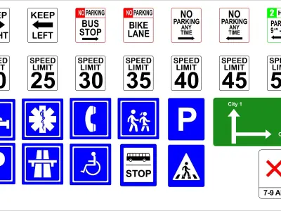 Road signs Pack  3D  model 3D model