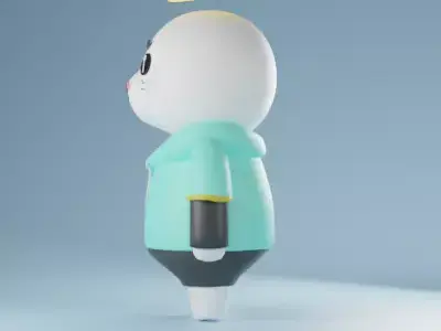  seal cartoon character model 3D Low-poly 3D model