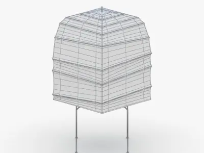 1409 - Paper Lamp Low-poly 3D model