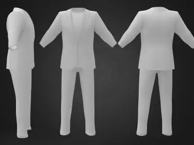 Mens Tweed Jacket Outfit Low-poly 3D model