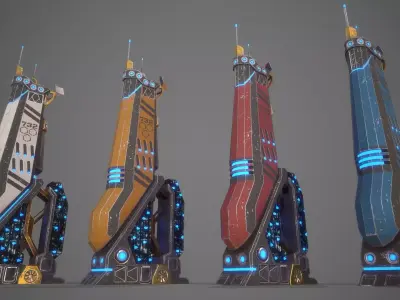 Sci-Fi Building-12 Low-poly 3D model