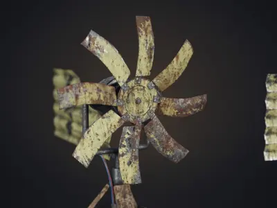 Handmade wind generator Free low-poly 3D model