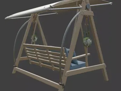 Outdoor Swing with Cushions 3D model