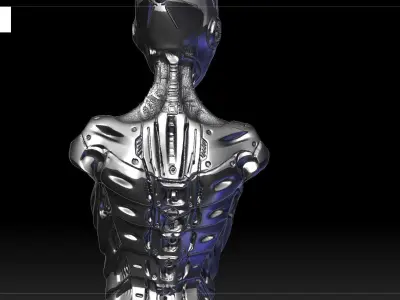 Synthetic Girl Low-poly 3D model