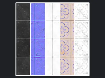 Stylized Portuguese Tiles Material 02 Texture