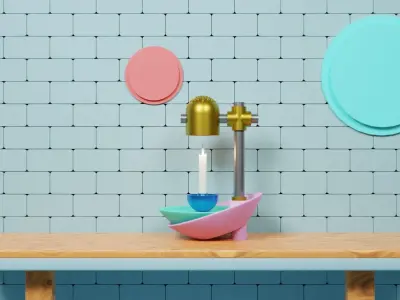 Unique Capsule Lantern Candle Lamp 3D Model Low-poly 3D model