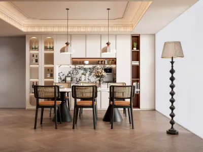 Dining room Dining interior Dining table 43 3D model