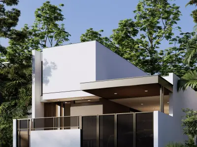 House Exterior Rendering Enscape Texture And Setting 2 3D model