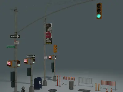 NYC Street Elements 3D model