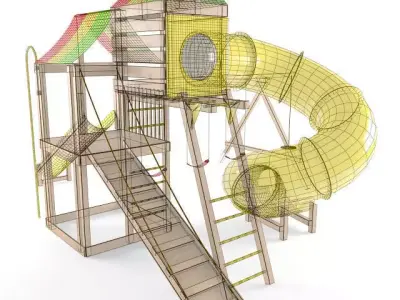 Wooden Game - Playground 3D model
