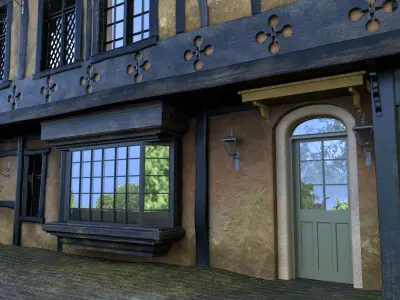 Wide Tudor House 3D model