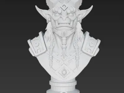 Demon Bust  3D Printable Dark Fantasy Sculpture 3D print model