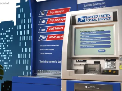 United States Postal Self Service Kiosk 3D model