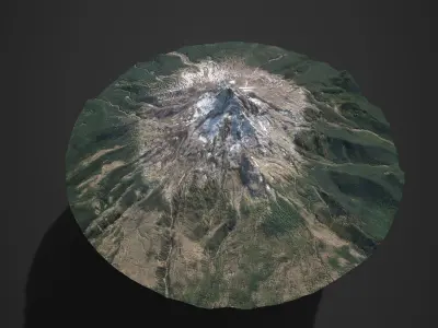 low-poly 3d model  mountain Low-poly 3D model