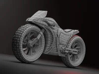 Sci-fi Bike - Lowpoly Low-poly 3D model