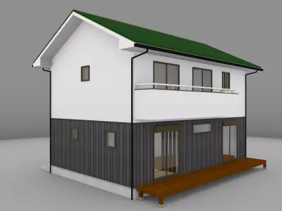 House model for background 02 Low-poly 3D model