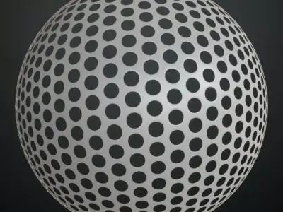 Clean White Perforated Metal PBR Seamless Texture