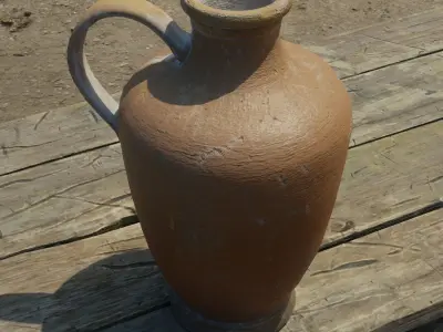 Tall ceramic jug Low-poly 3D model