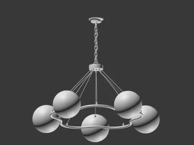 Surface To Air 5 Light Chandelier 3D model