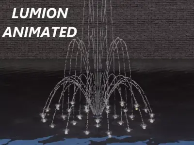 Lumion fountain - animated Low-poly 3D model
