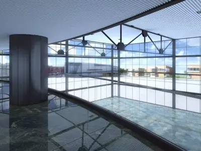 Spacious Empty Hall 3D model