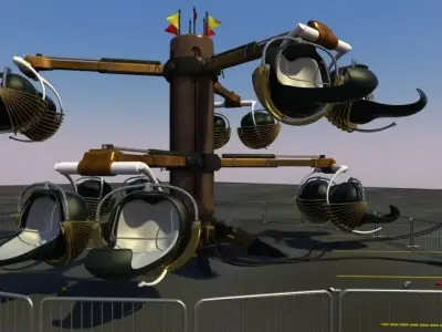 Amusement Ride Spider 3D model