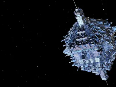 Sci-Fi Space Base Ship Station Center Alpha 3D model