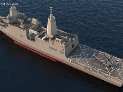  San Antonio-Class Transport Dock with Sikorsky MH 53 Rigged 