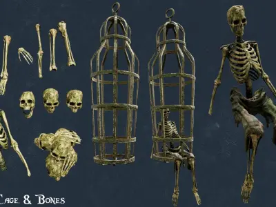 Pirate Props Low-poly 3D model