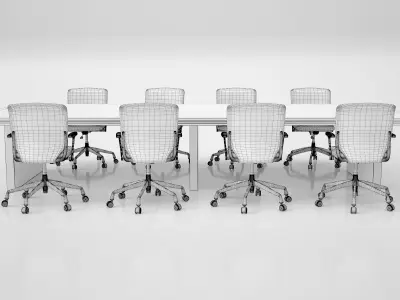 Conference Meeting Room Furniture 01 3D model