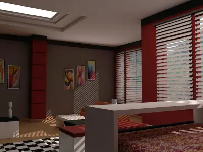 3D room with Seating Model 3D model