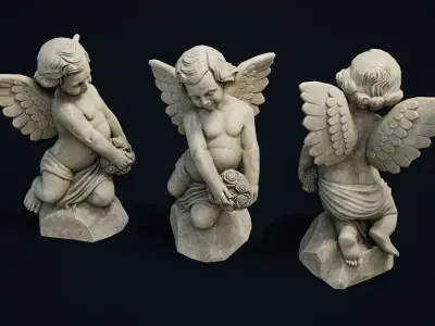 Garden Statue 6 PBR Low-poly 3D model